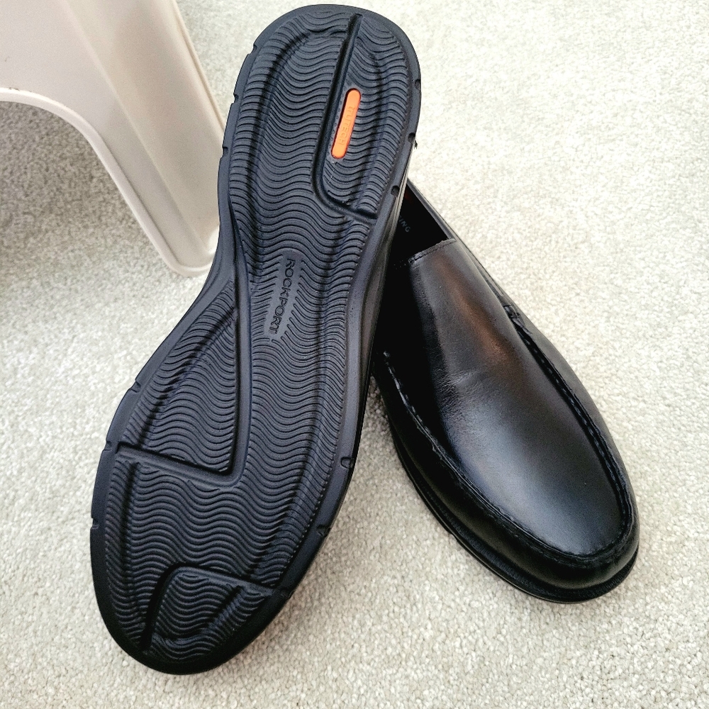Rockport Loafers Size 11.5 M Rockport Palmer Black Leather Slip-On Dress Shoes - Picture 5 of 16